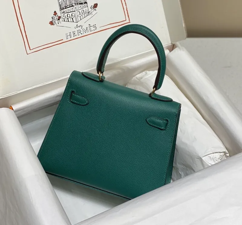 Hermes Green Kelly Handbag 552 - Image 3