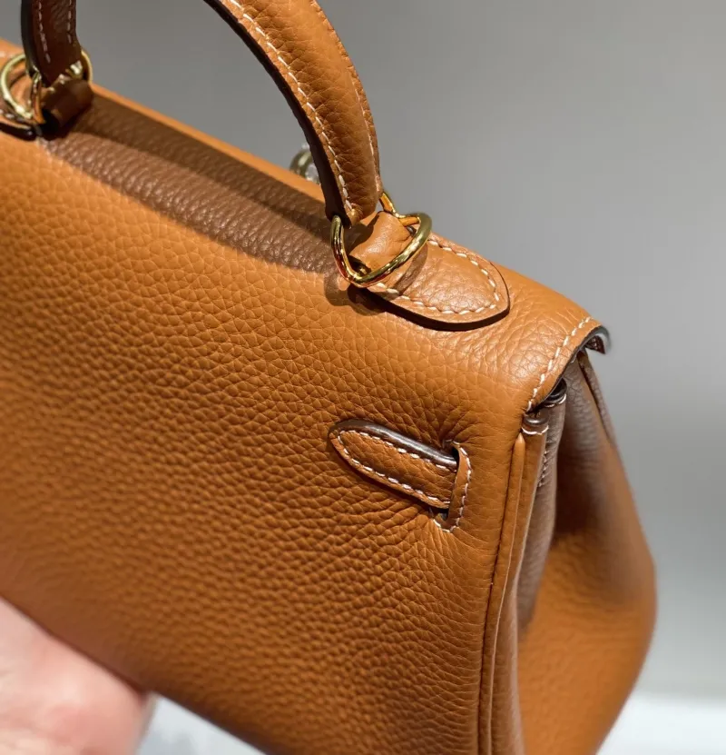 Hermes Tan Kelly Handbag 554 - Image 7