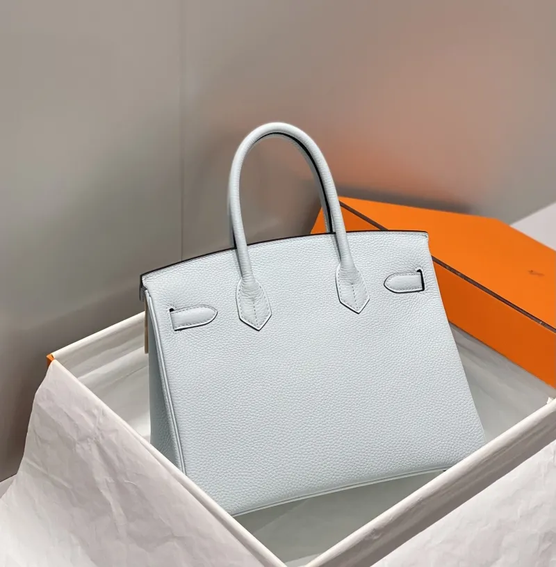 Alternative view of Hermes Light Blue Leather Birkin Handbag 556