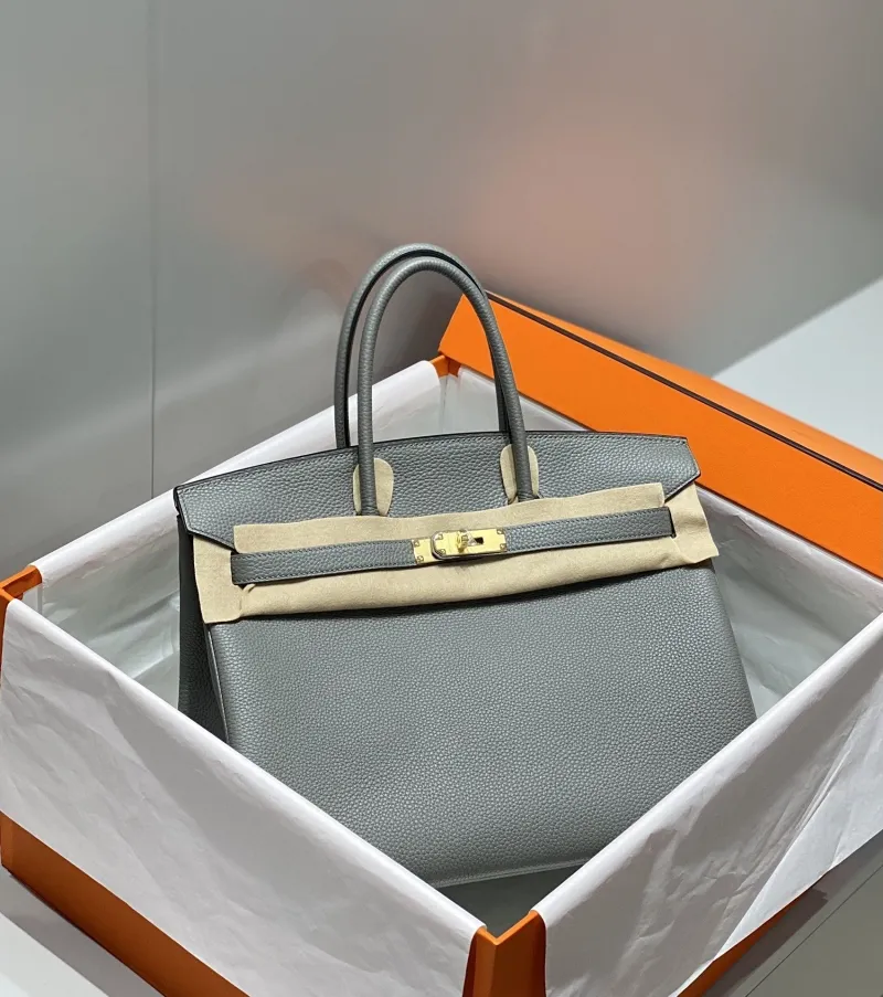 Hermes Gray Leather Kelly Handbag 557