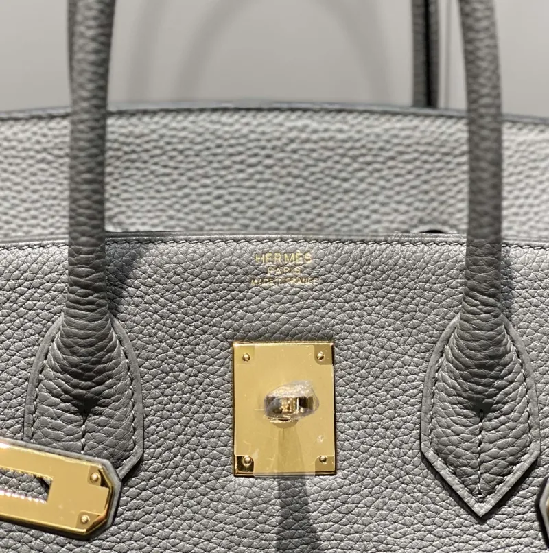 Hermes Gray Leather Kelly Handbag 557 - Image 6