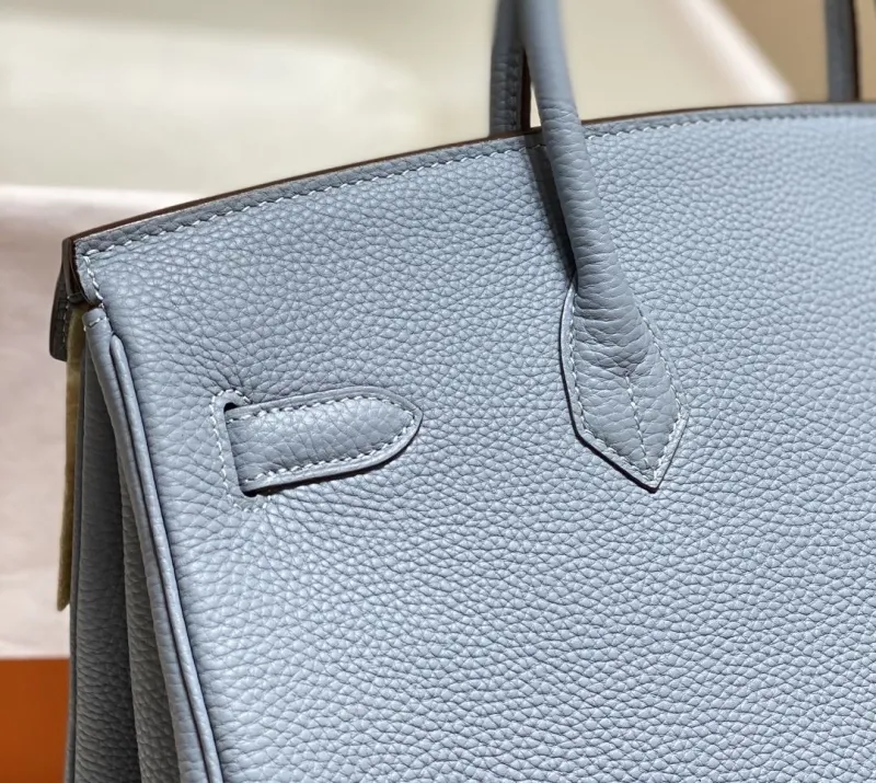 Hermes Light Blue Birkin Handbag 558 - Image 4