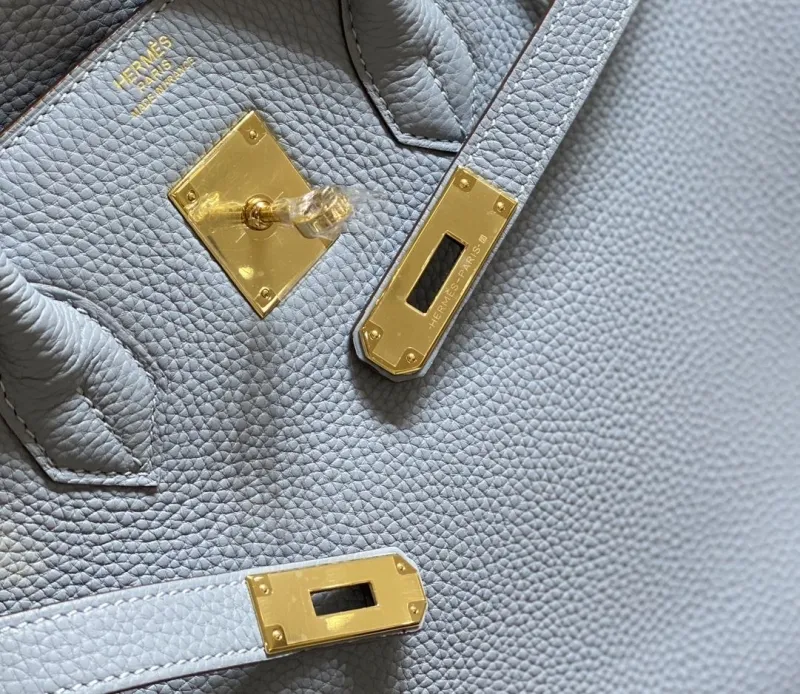Hermes Light Blue Birkin Handbag 558 - Image 5