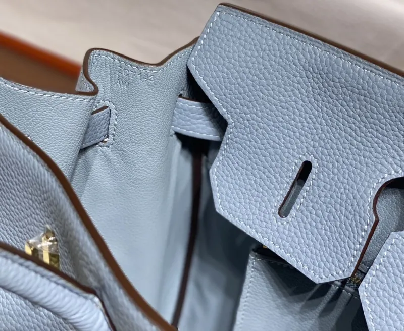 Hermes Light Blue Birkin Handbag 558 - Image 8