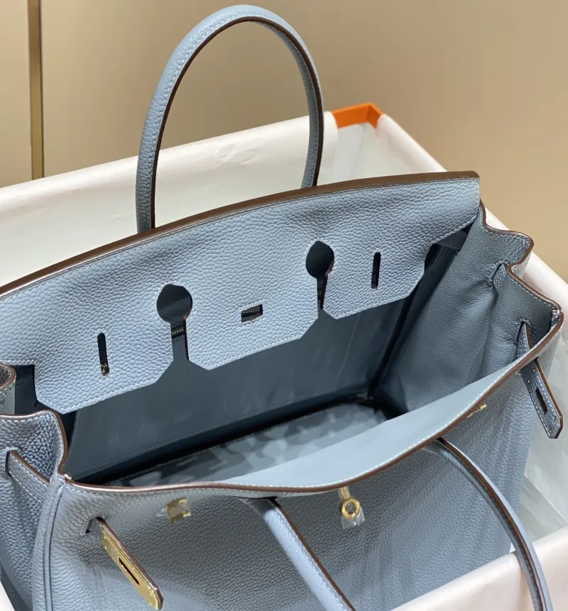 Hermes Light Blue Birkin Handbag 558 - Image 9