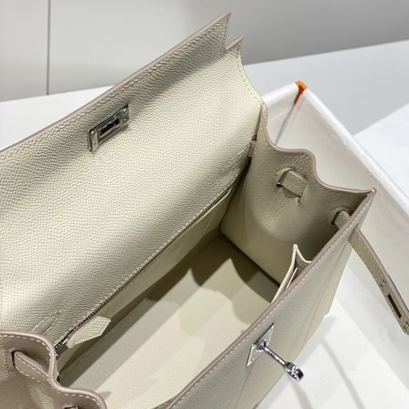 Hermes Cream Kelly Handbag 559 - Image 8