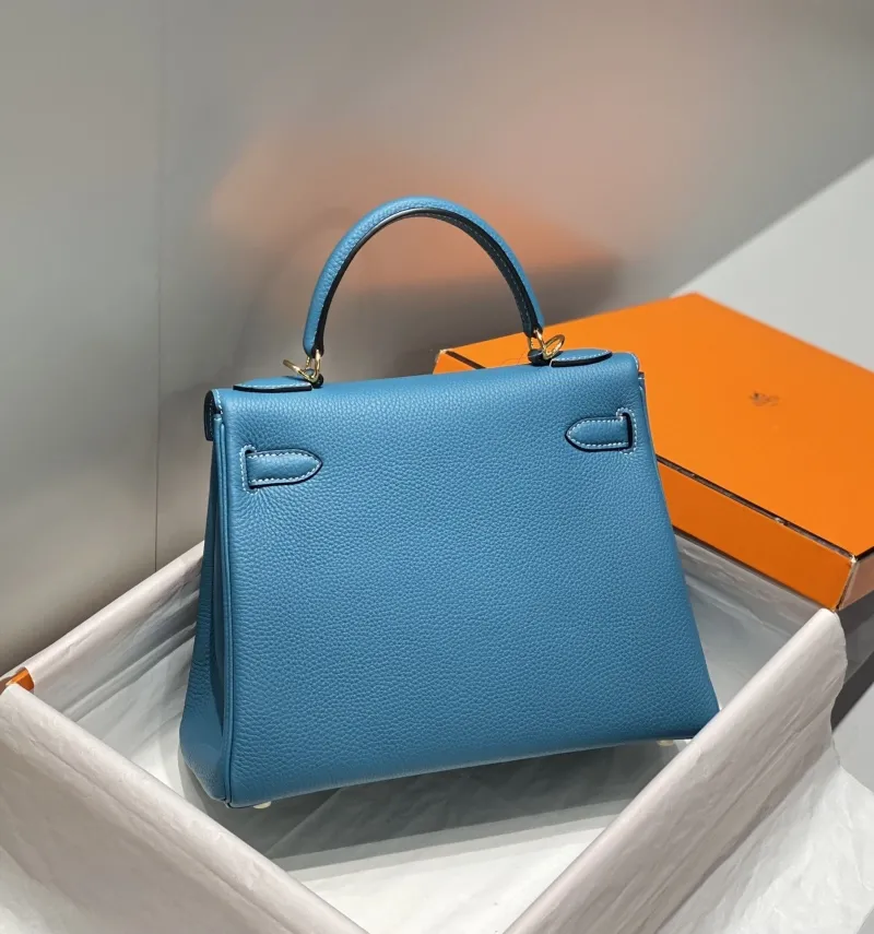Alternative view of Hermes Blue Leather Kelly Handbag 572