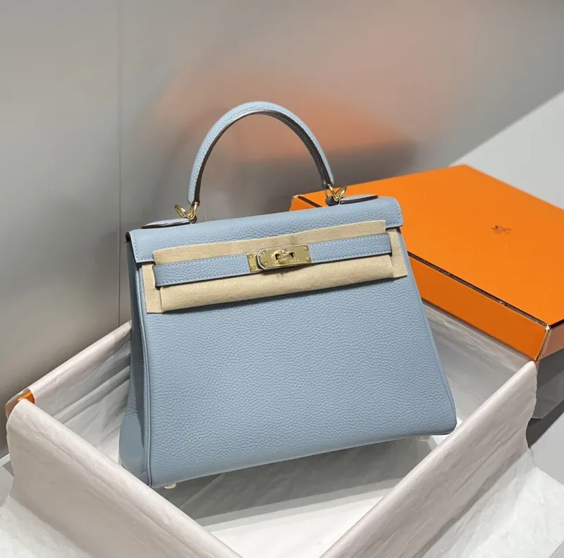 Hermes Light Blue Kelly Handbag 573