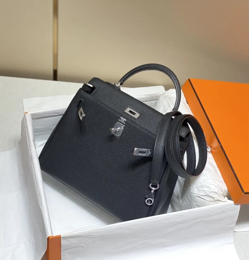 Hermes Black Kelly Bag 578 - Image 3
