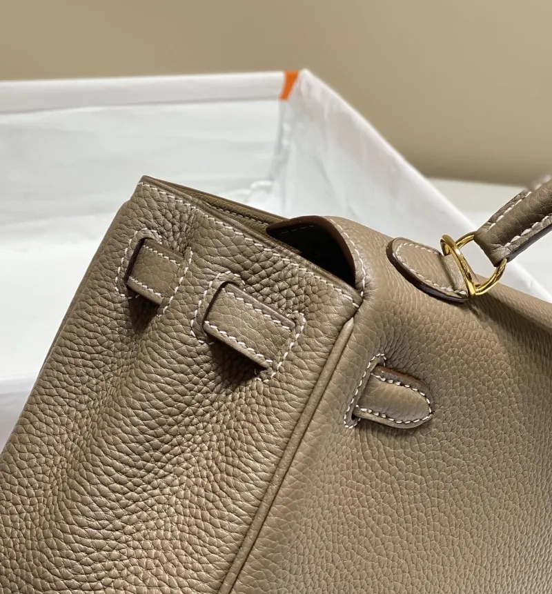 Hermes Taupe Kelly Leather Handbag SKU 579 - Image 6