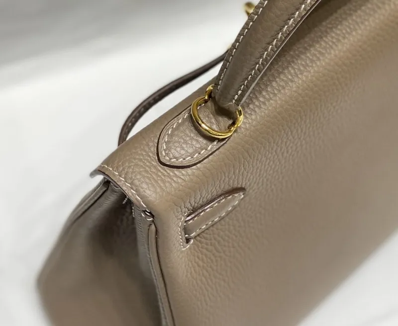 Hermes Taupe Kelly Leather Handbag SKU 579 - Image 8