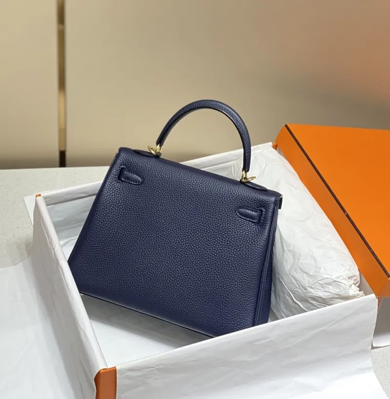 Alternative view of Hermes Navy Blue Leather Kelly Handbag