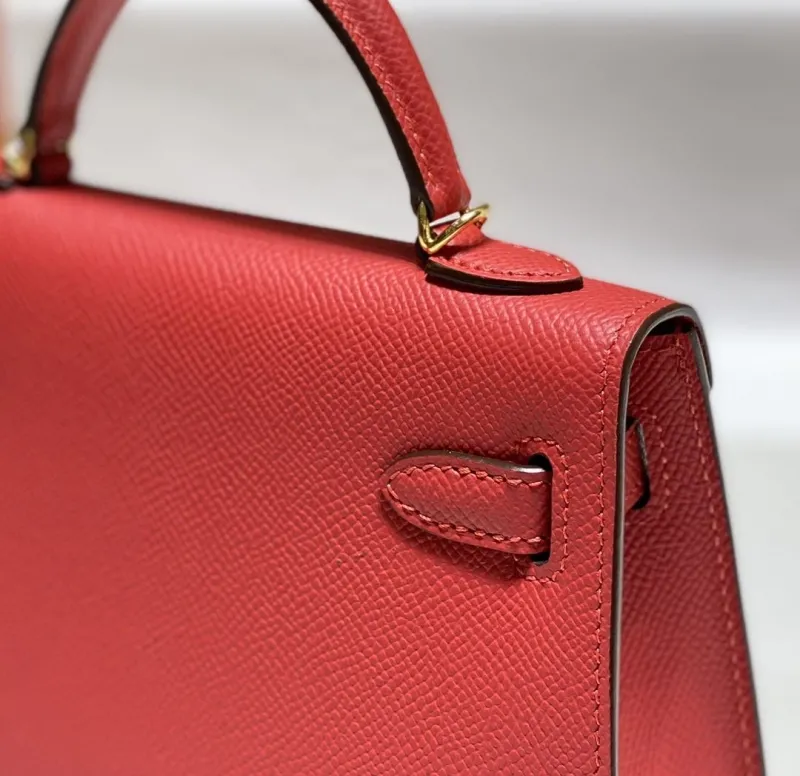 Hermes Red Mini Kelly Handbag 588 - Image 7