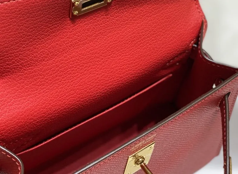 Hermes Red Mini Kelly Handbag 588 - Image 9