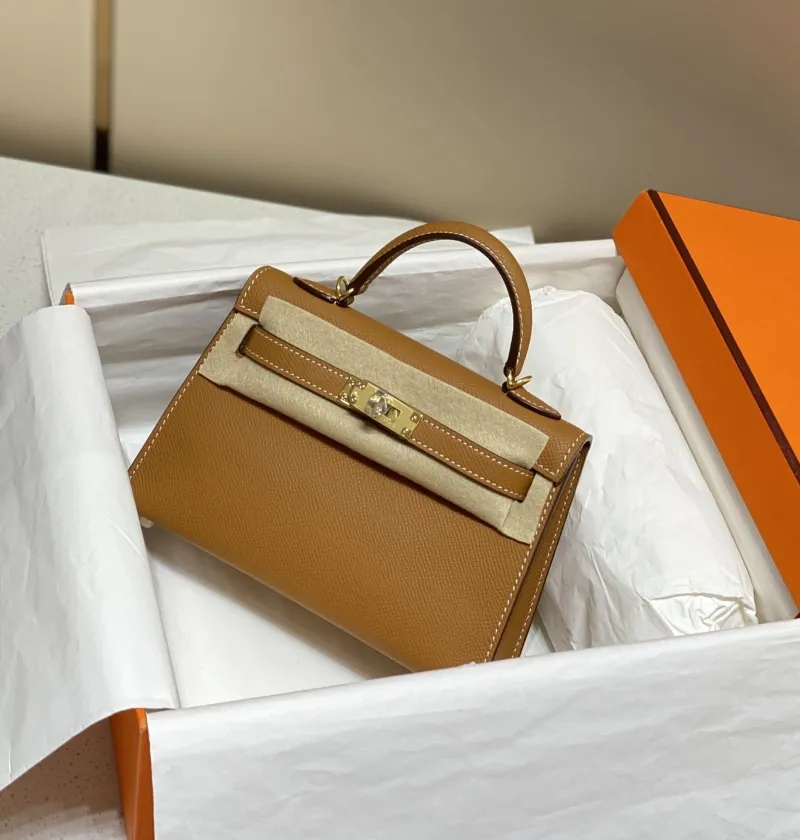 Hermes Kelly Mini Brown Leather Handbag 589