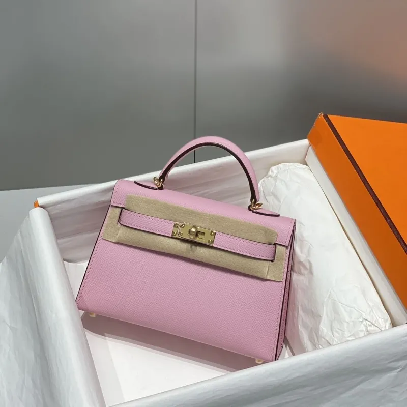 Hermes Pink Mini Kelly Handbag 591 - Image 4