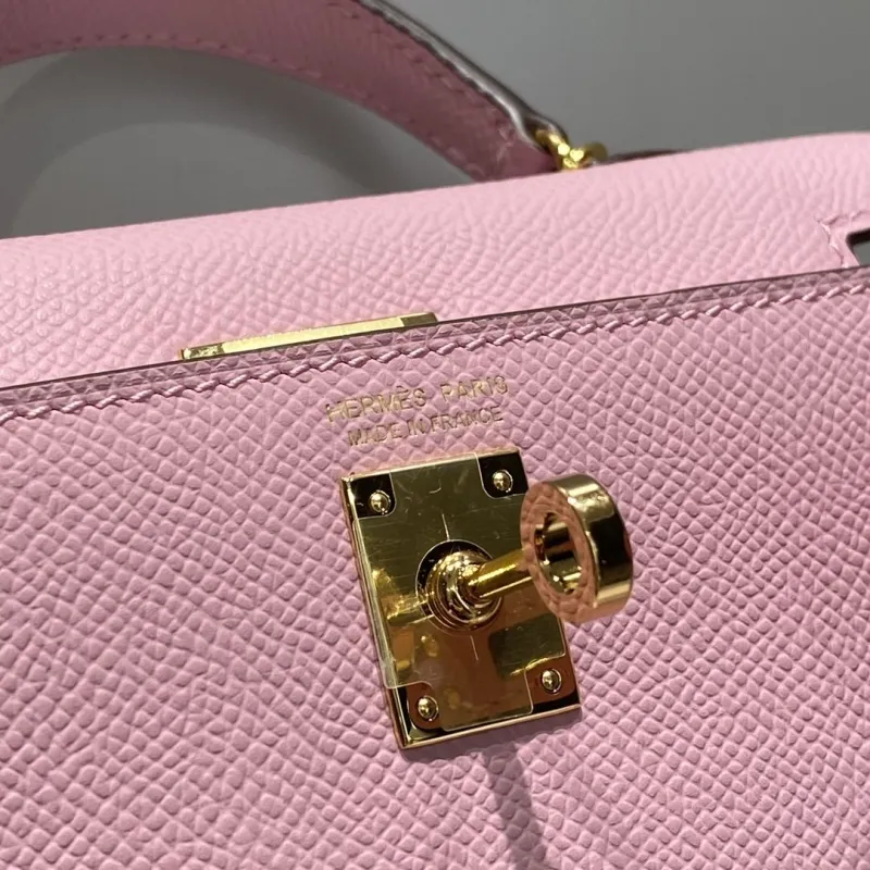 Hermes Pink Mini Kelly Handbag 591 - Image 7