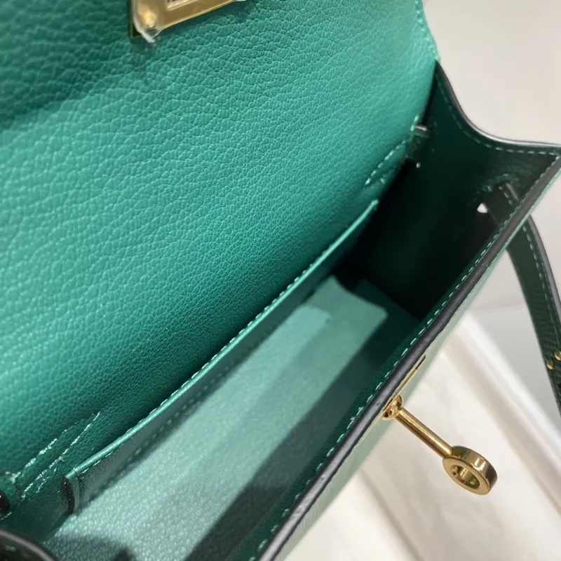 Hermes Green Kelly Handbag 593 - Image 9