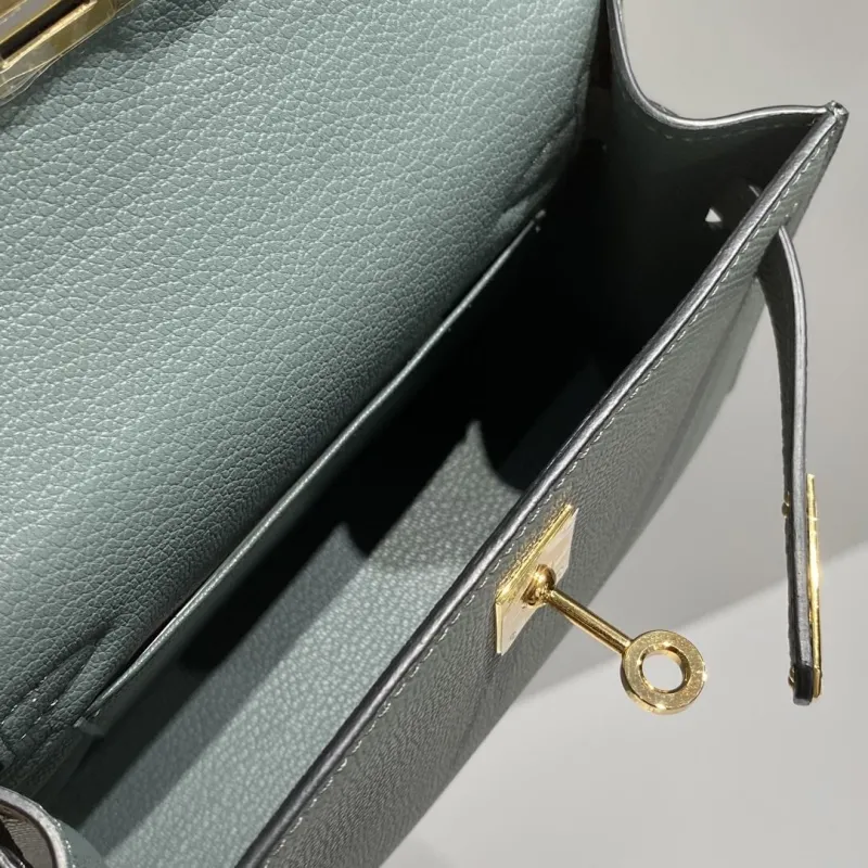 Hermes Gray Kelly Handbag 594 - Image 9