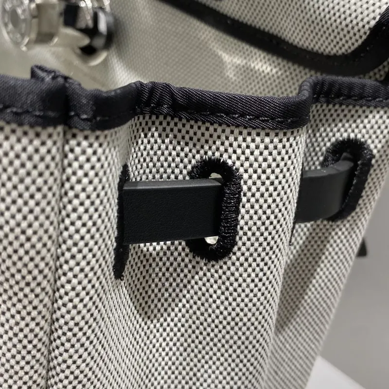 Hermes Gray Black Canvas Shoulder Handbag 596 - Image 8