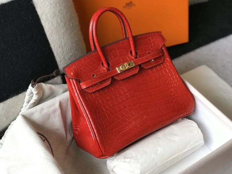 Alternative view of Hermes Red Crocodile Leather Kelly Handbag 619