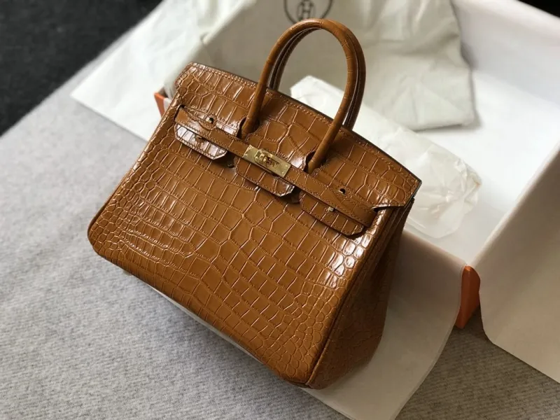 Hermes Brown Crocodile Leather Kelly Bag 623 - Image 4