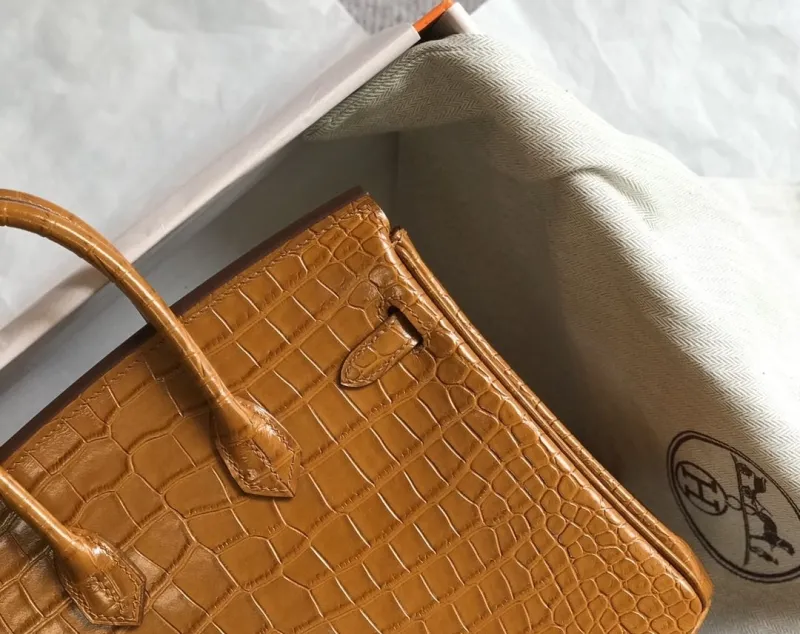 Hermes Brown Crocodile Leather Kelly Bag 623 - Image 6