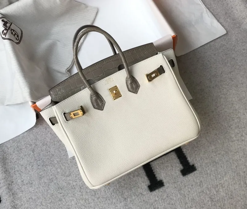Hermes White Gray Kelly Handbag 629 - Image 5