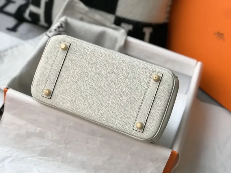 Hermes White Gray Kelly Handbag 629 - Image 8
