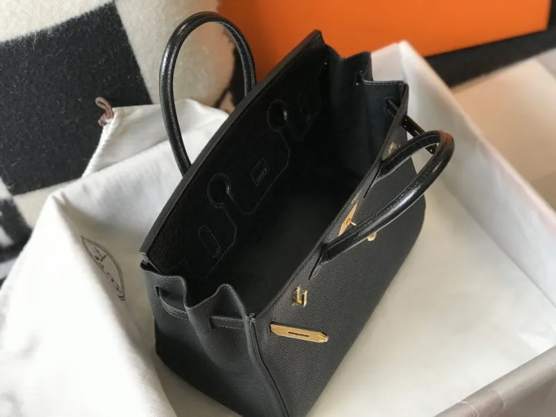 Hermes Black Leather Kelly Handbag 634 - Image 9