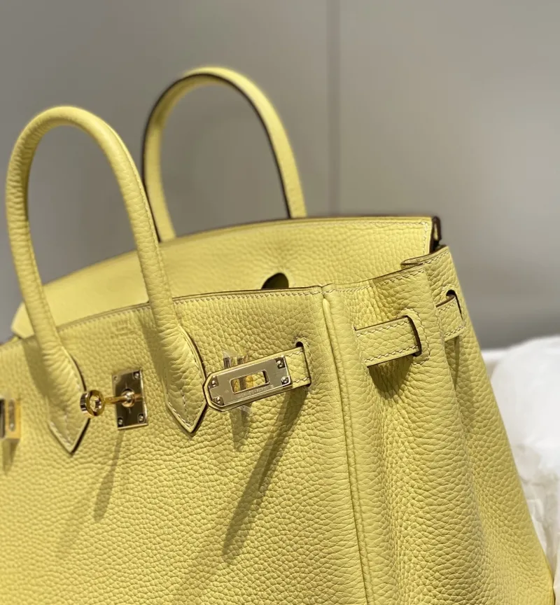 Hermes Yellow Leather Kelly Handbag 685 - Image 5