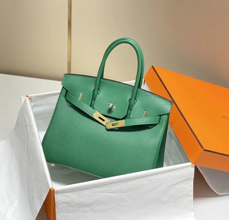 Hermes Green Leather Kelly Handbag 688 - Image 3