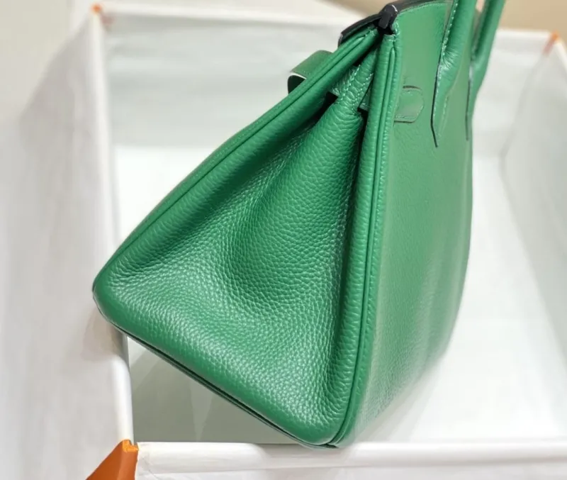 Hermes Green Leather Kelly Handbag 688 - Image 4