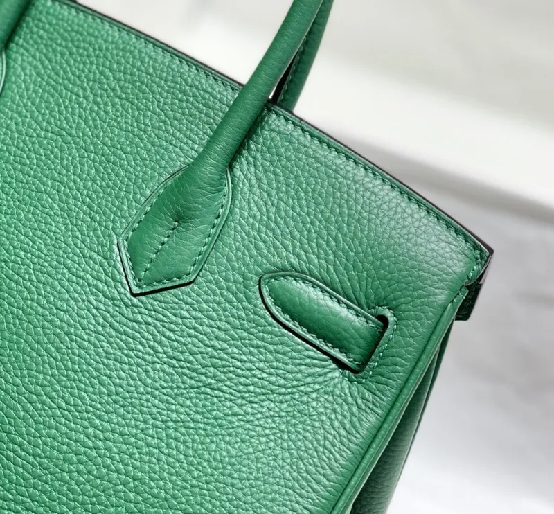 Hermes Green Leather Kelly Handbag 688 - Image 5