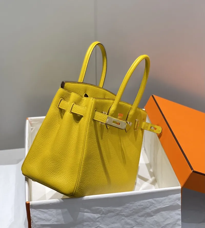 Hermes Yellow Kelly Leather Handbag 689 - Image 4
