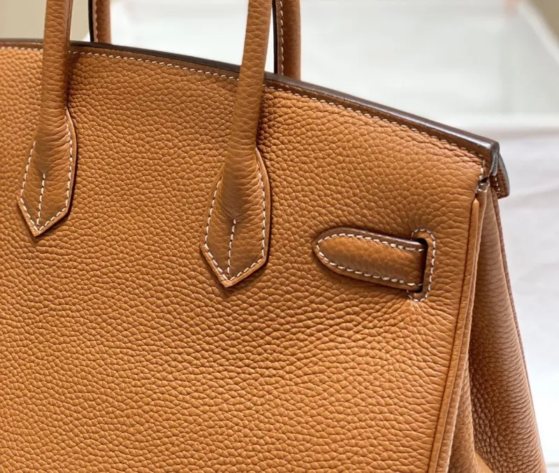 Hermes Tan Leather Kelly Handbag 690 - Image 5