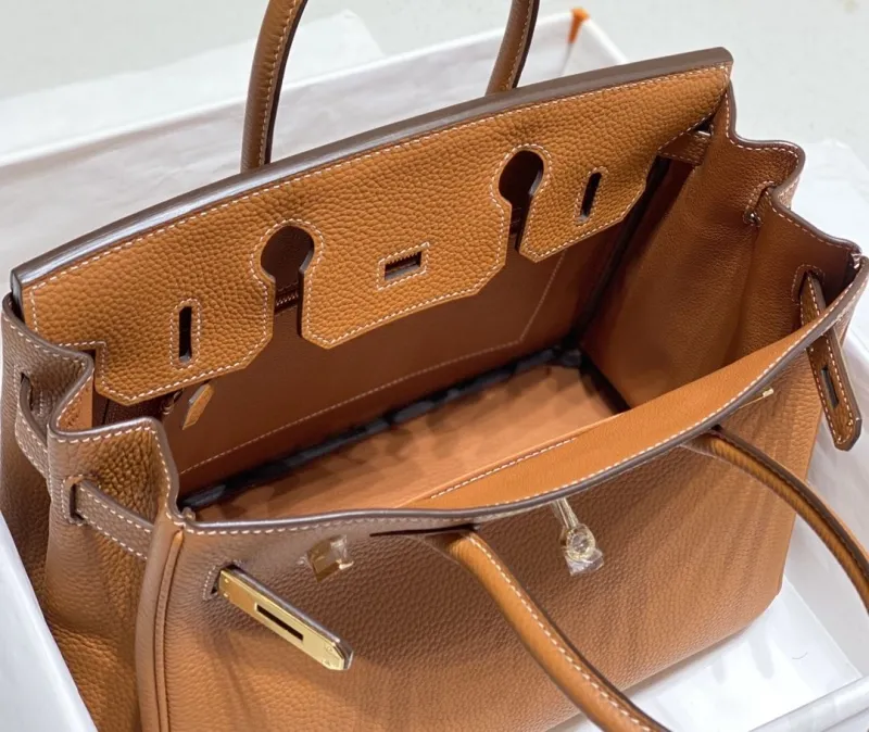 Hermes Tan Leather Kelly Handbag 690 - Image 9