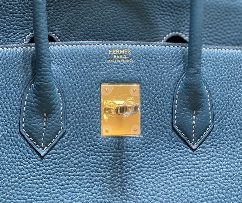 Hermes Blue Kelly Leather Handbag 694 - Image 6