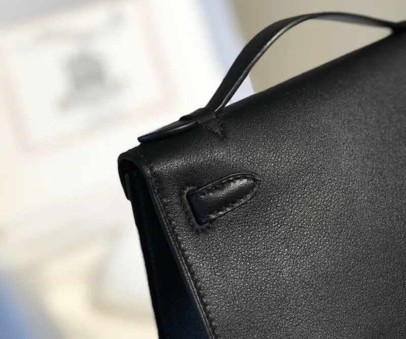 Hermes Black Kelly DanSe Leather Handbag - Image 6