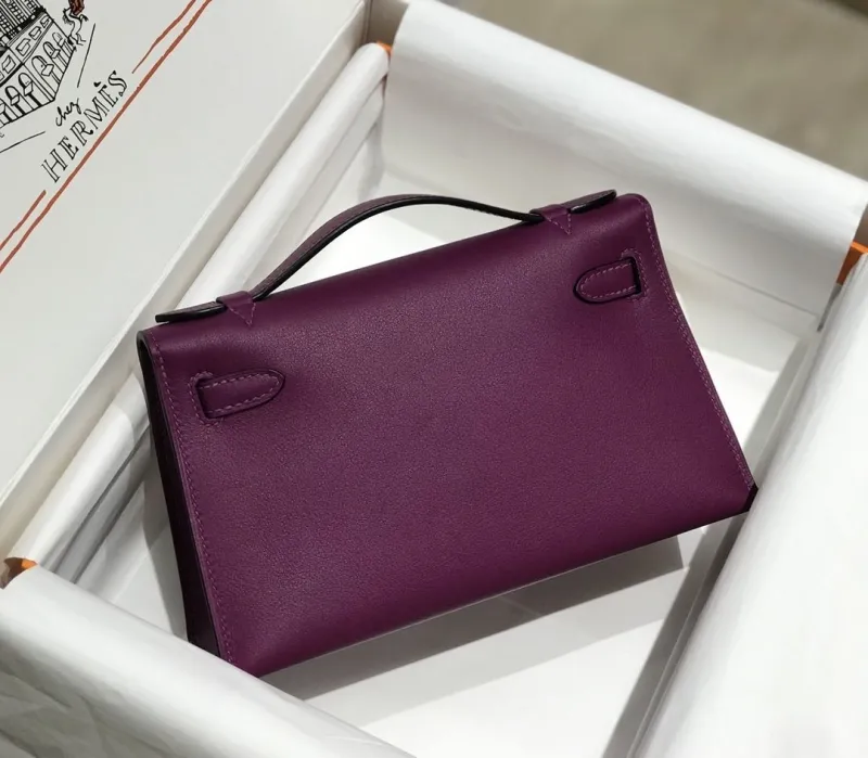 Alternative view of Hermes Kelly DanSe Purple Leather Handbag