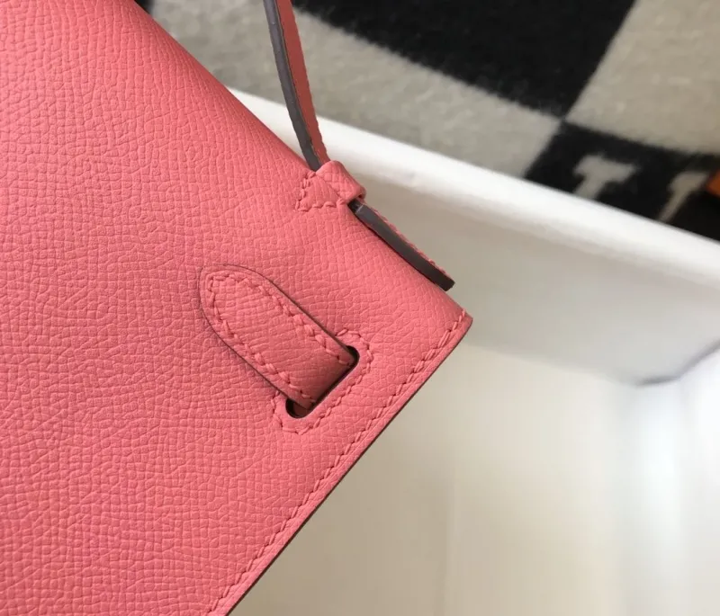 Hermes Pink Leather Kelly DanSe Handbag - Image 7