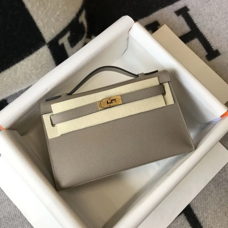 Hermes Kelly DanSe Gray Leather Handbag 49