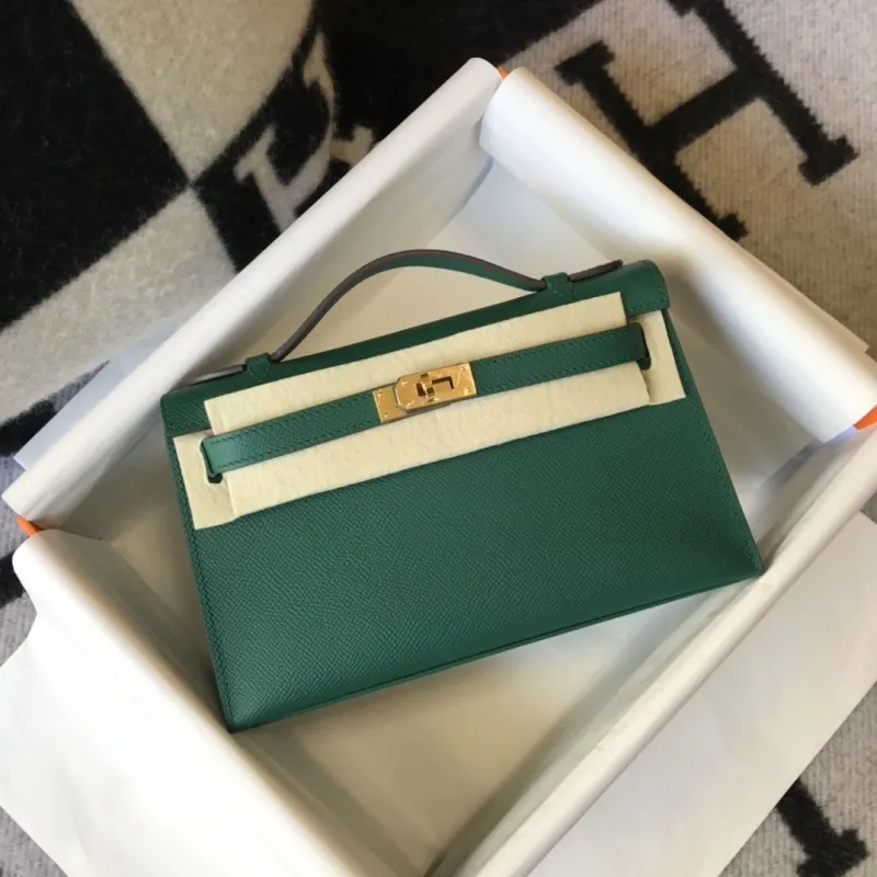 Hermes Kelly DanSe Green Leather Bag 51