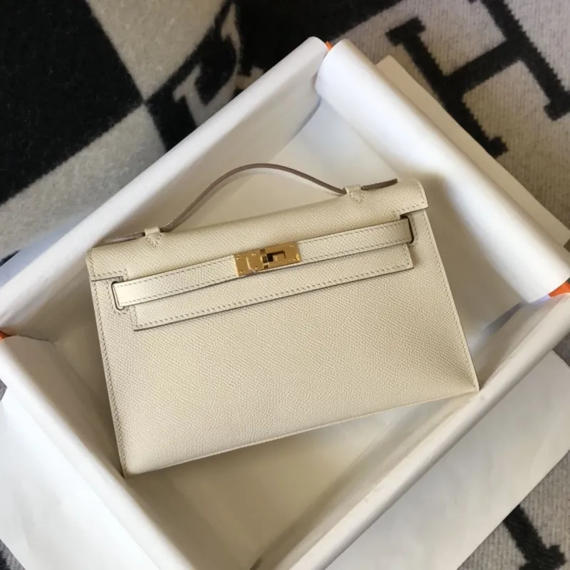 Hermes Kelly DanSe Cream Leather Bag 52 - Image 4