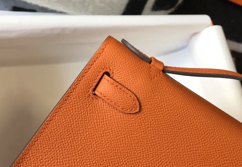 Hermes Orange Kelly DanSe Leather Handbag - Image 8