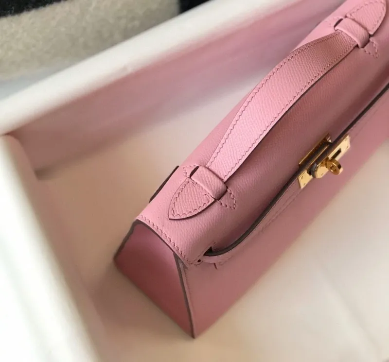 Hermes Pink Kelly DanSe Leather Handbag - Image 3