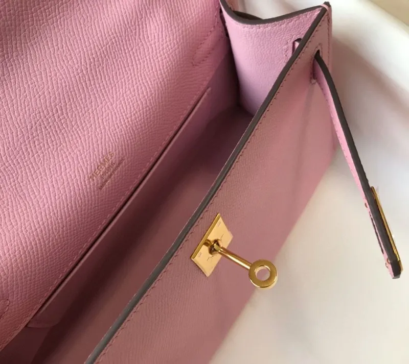 Hermes Pink Kelly DanSe Leather Handbag - Image 7