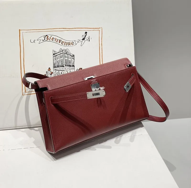 Hermes Burgundy Kelly DanSe Shoulder Bag