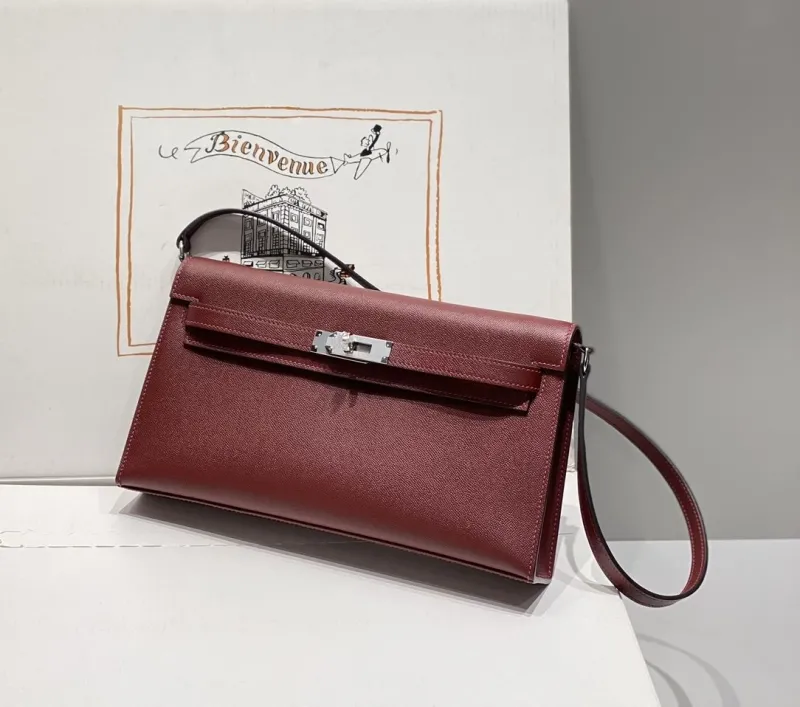 Alternative view of Hermes Burgundy Kelly DanSe Shoulder Bag