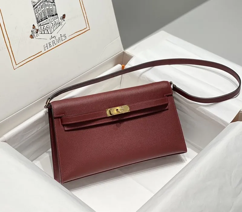 Hermes Burgundy Kelly DanSe Shoulder Bag 69